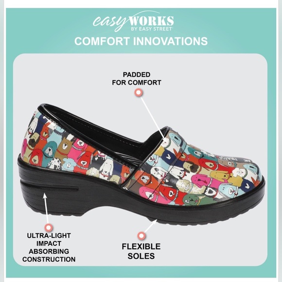 Easy Works by Easy Street lyndee multidog patent nonslip non-marking shoes sz10 - Picture 8 of 9